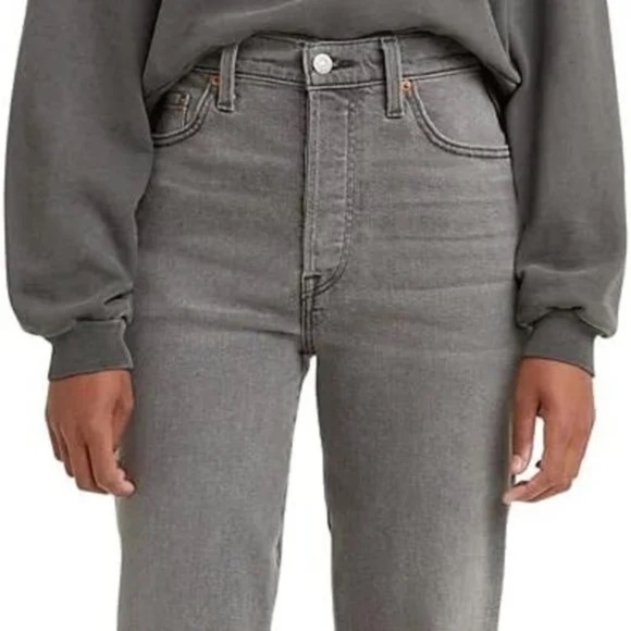 Levi’s Ribcage Straight Ankle Jeans | Size 24 | Gray | High Rise - Picture 13 of 15